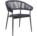 Terrace Chair for restaurant and cafes. Aluminium Frame and PE Wicker in Navy Color/Olive Color 