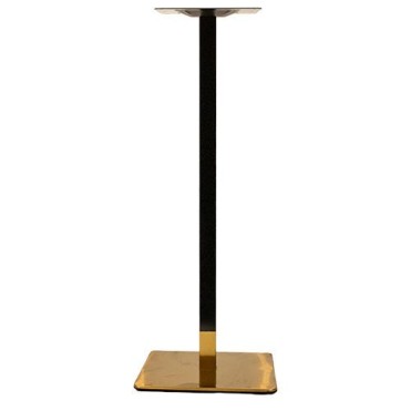 High Tablebase for restaurant bartable with black pole and square brass-look foot