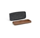 Hotel Amenity Tray in vegan leather. In two colors: Black and Saddle Brown. 