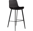 Restaurant Barstool in Black Velvet and Black Metal Frame