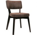 Chair with dark wooden frame and artificial leather in Anthracite 