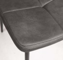 Barstool with black frame and dark grey artificial leather