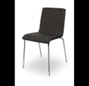 Chair for seminars and conferences. Black fabric. Chrome legs.