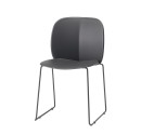 Chair for meeting rooms and seminars with anthracite coloured legs and amthracite seat and back in techopolymer