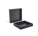 Tray for hotel cosmetics in artificial leather. 
