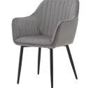 Elegant and Comfortable Restaurant Chair with Vertical Sewing Line Pattern in Dark Gray