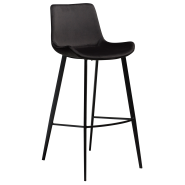 Restaurant Barstool in Black Velvet and Black Metal Frame