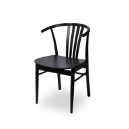Restorāna krēsls melnā krāsā - Izgatavots no ozolkoka - Ātra piegāde!