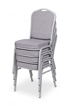 Stackable Banquet Chair with grey fabric