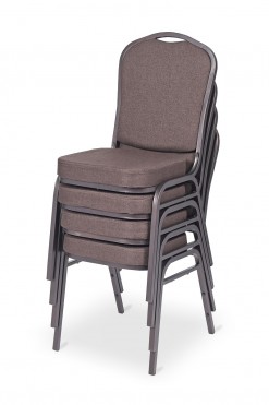 Stackable Banquet Chair with brown fabric