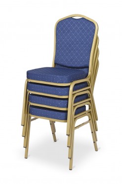 Stackable Banquet Chair with blue fabric