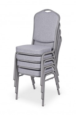 Stackable Banquet Chair with grey fabric