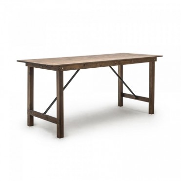 A foldable pine wood bar table for restaurants, cafes and events