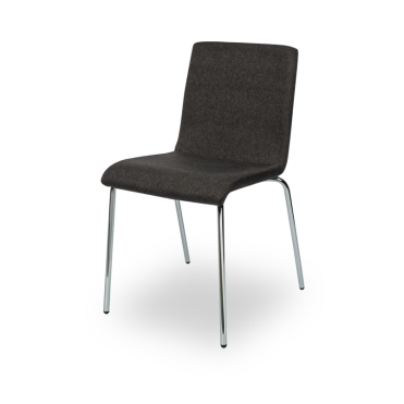 Chair for seminars and conferences. Black fabric. Chrome legs.