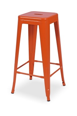 “Tolix style” bar stool in Orange color